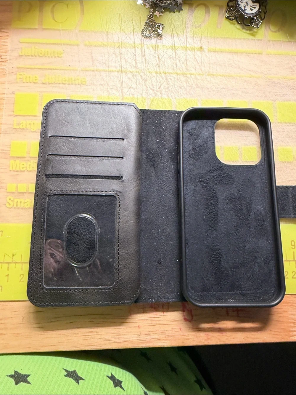 Black Leather Folio Phone Case